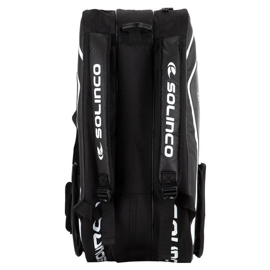 15 - Pack Tour Team Tennis Racquet Bag White and Black with Green Zipper Lining - Bell Racket Store