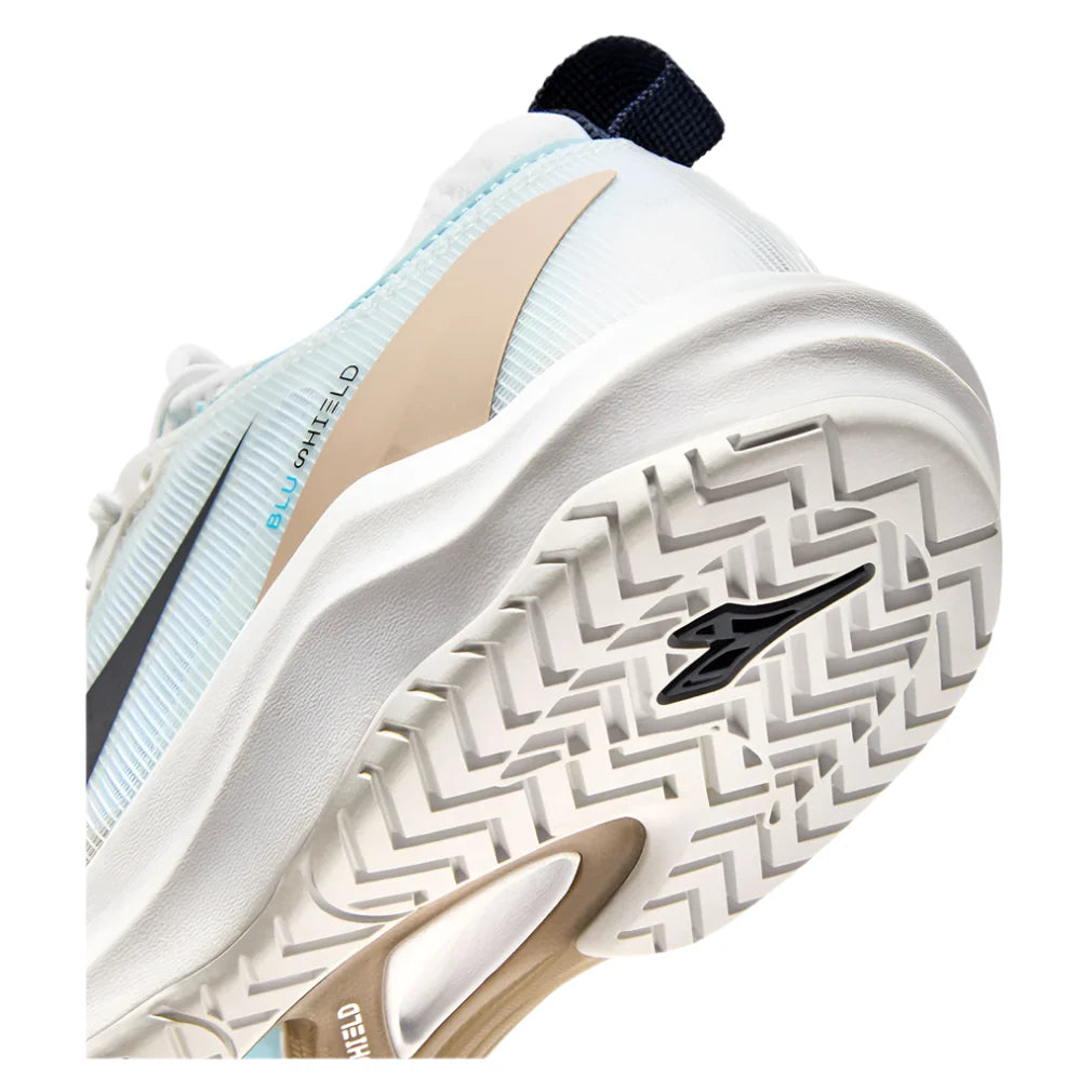 Women's Speed Blushield Fly 4 Tennis Shoes White and Blue Corsair
