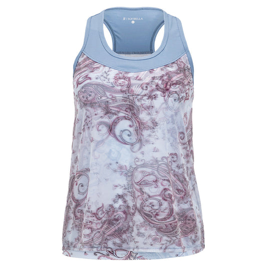 Women's Sweet Shots Racerback Tennis Tank Dancing Paisley