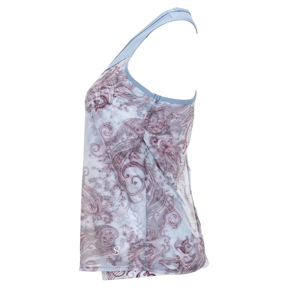 Women's Sweet Shots Racerback Tennis Tank Dancing Paisley
