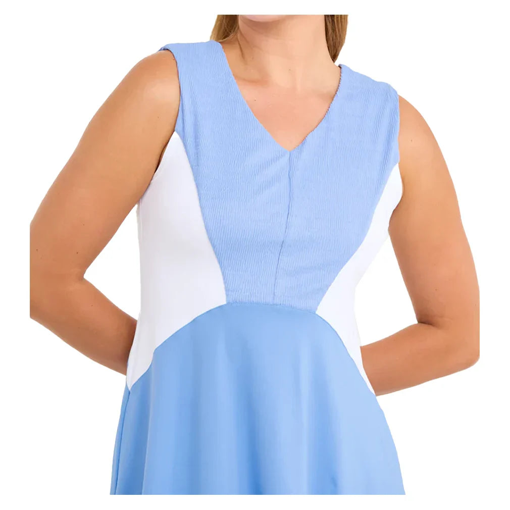 Women's Tennis Dress White and Periwinkle