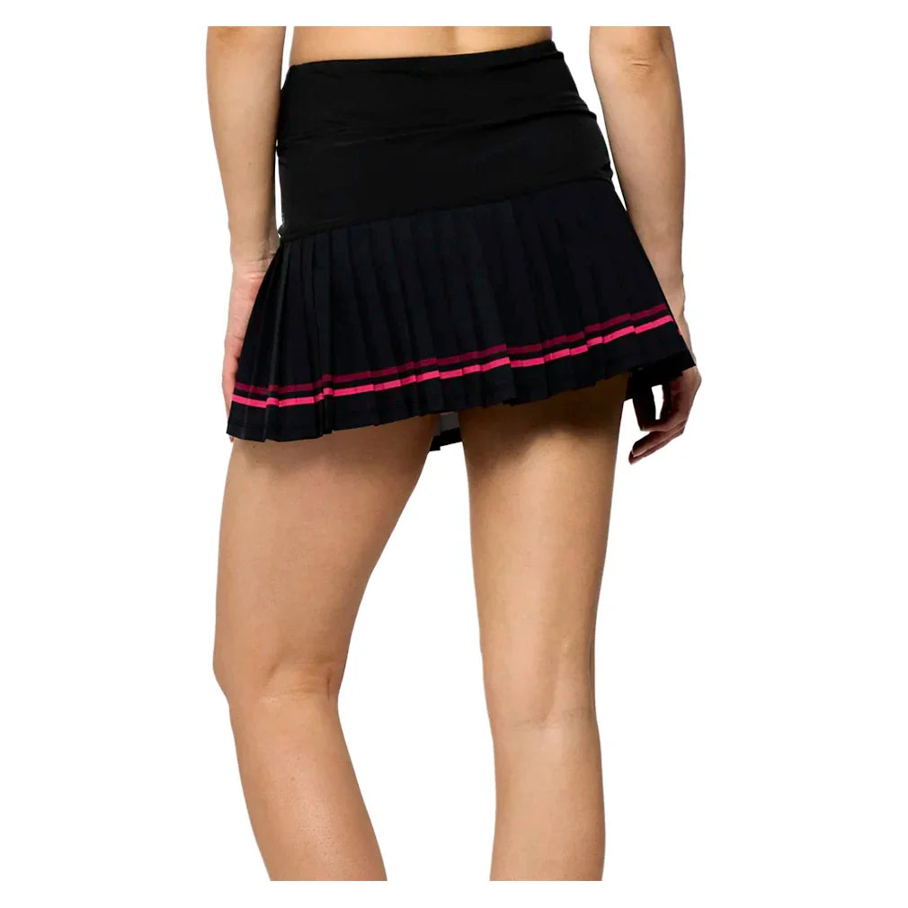 Women's Status 13 Inch Tennis Skort Black and Bright Pink