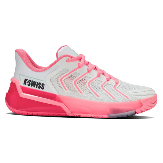 Women's Ultrashot 4 Tennis Shoes White and Neon Pastel Pink