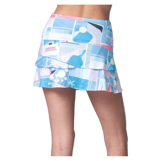 Women's Linen Vision Scallop Tennis Skort Periwinkle
