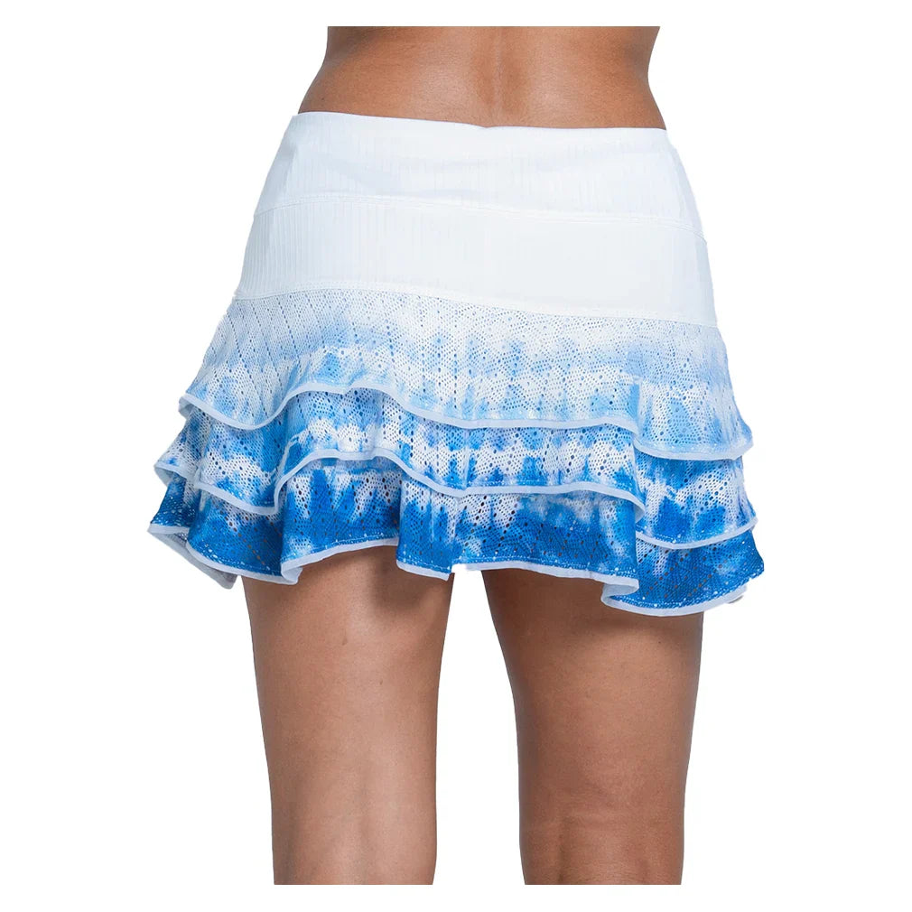 Women's Shibori Lace Boho 13 Inch Tennis Skort Royal