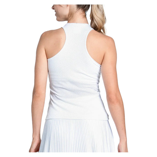 Women's Retro Revival Tennis Tank with Bra White