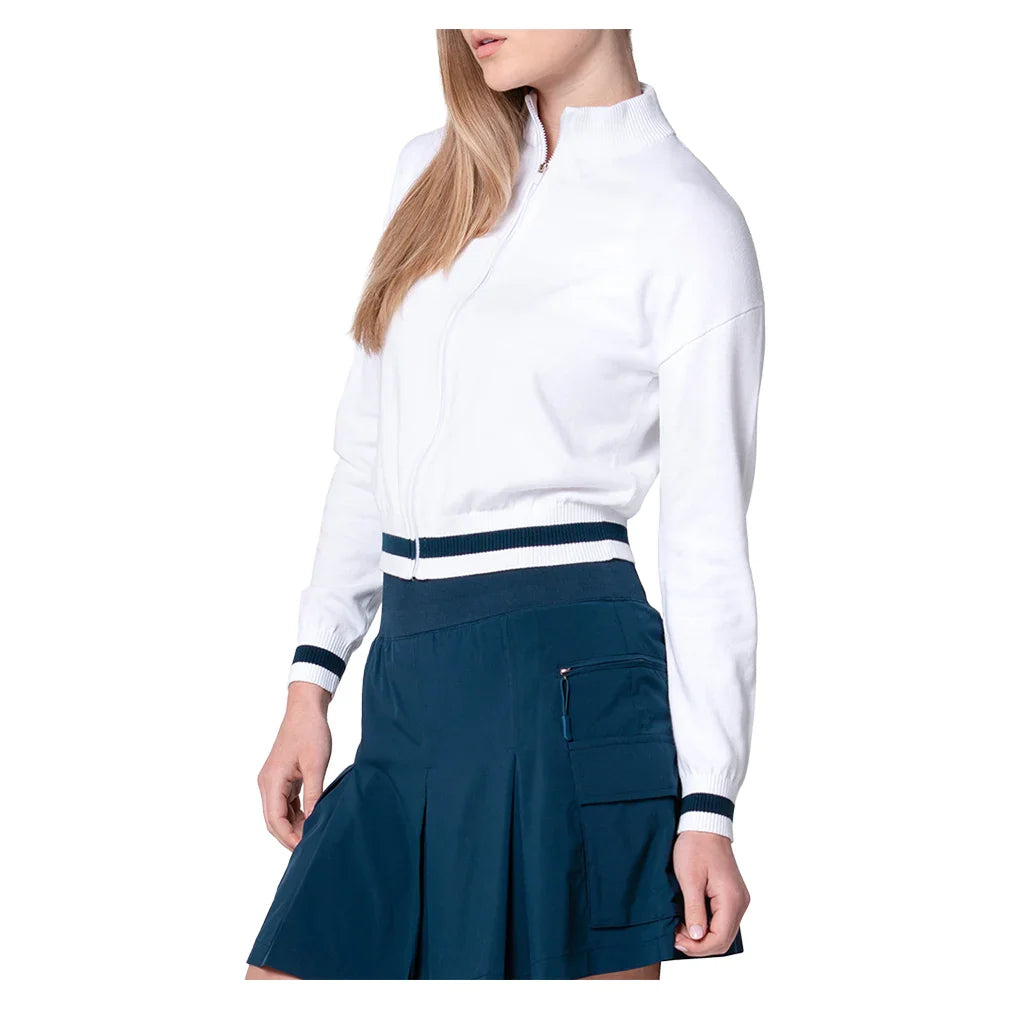 Women's Rally Mock Neck Tennis Cardigan