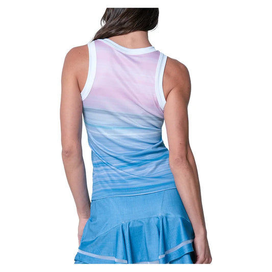 Women's Linen Vision Tennis Tank Periwinkle