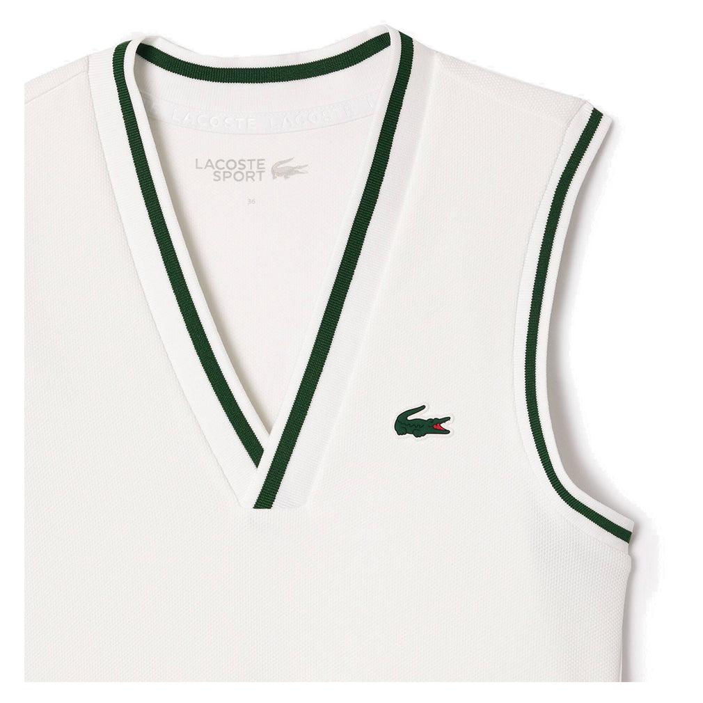 Women's Tennis Dress with Removable Pique Shorts White and Sinople