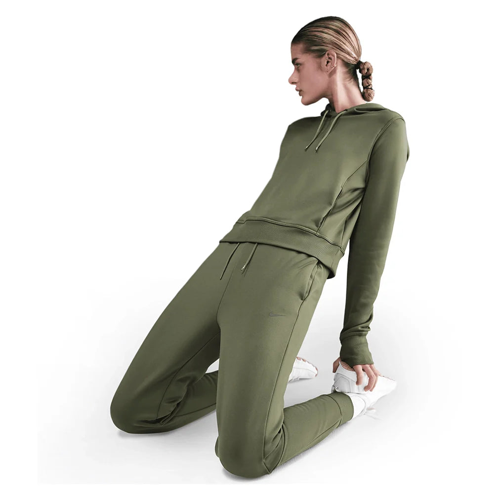 Women's Therma-FIT One High-Waisted 7/8 Joggers Medium Olive and White