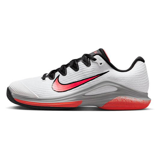 Women's Zoom Vapor 12 Premium Tennis Shoes White and Hot Lava