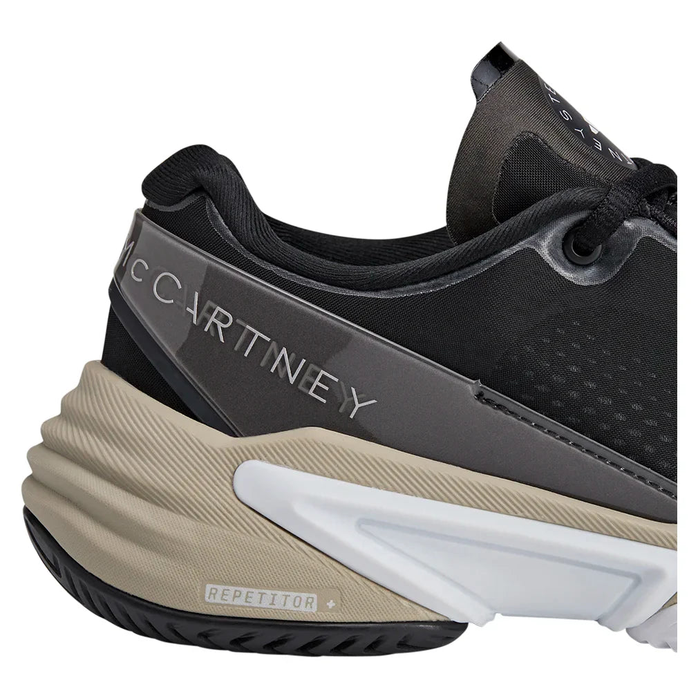 Women's Stella McCartney Barricade Tennis Shoes Core Black and Silver Metallic