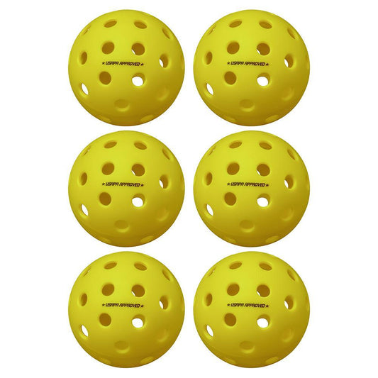 Pure 2 Outdoor Pickleballs Yellow 6-Pack