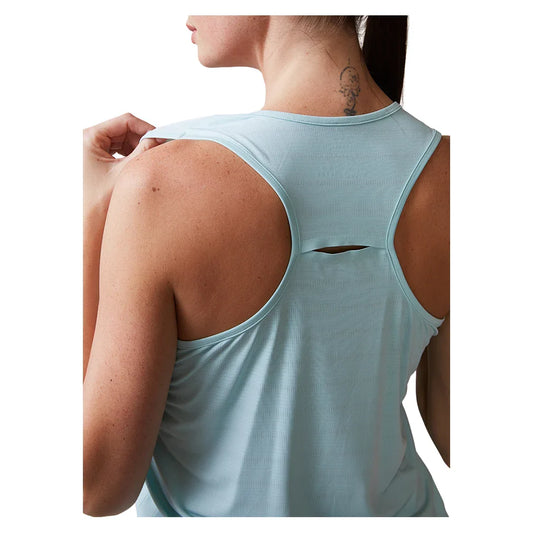 Women's UPF Performance Racer Tennis Tank Blue Frost