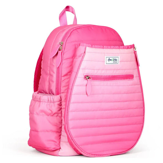 Big Love Tennis Backpack Hot Pink Ombre Puffer - Bell Racket Store