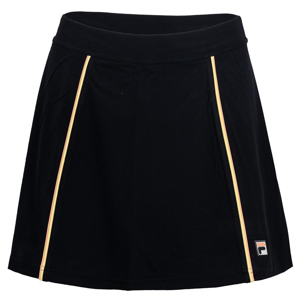 Womens Backspin ALine Tennis Skort Black and Peach Pink - Bell Racket Store
