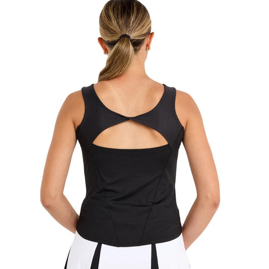 Women's Twist Back Tennis Tank Black - Bell Racket Store