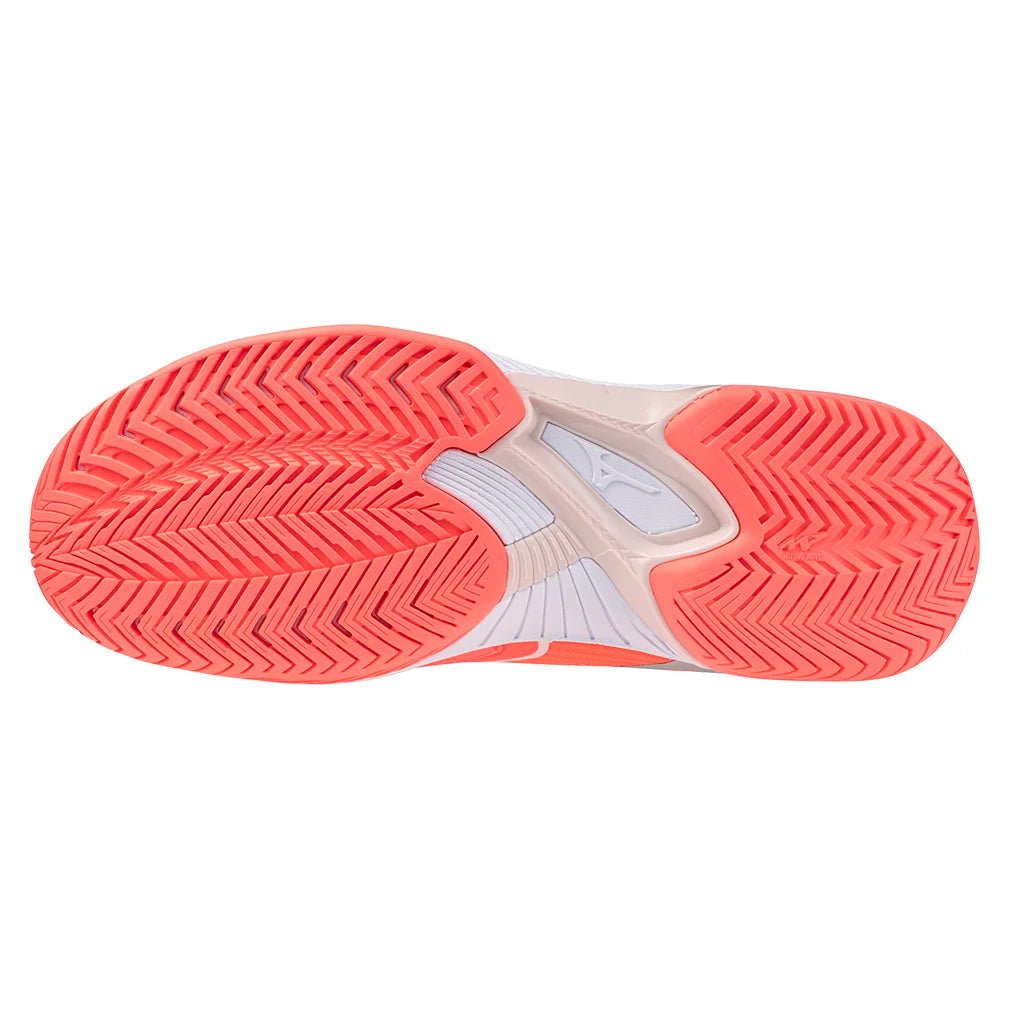 Women's Wave Exceed Court AC Tennis Shoes Striking Coral and White - Bell Racket Store