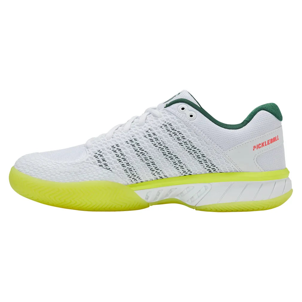 Men's Express Light Pickleball Shoes White and Neon Lime