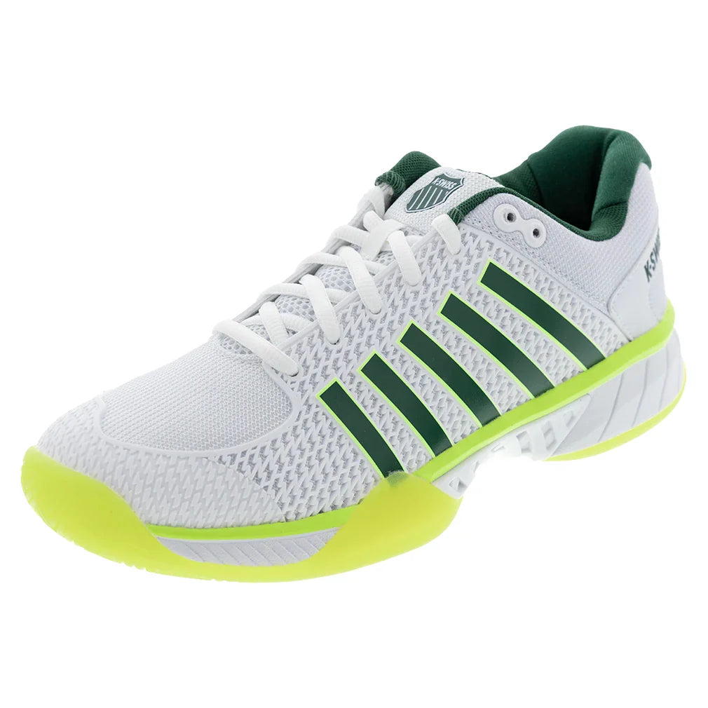 Men's Express Light Pickleball Shoes White and Neon Lime