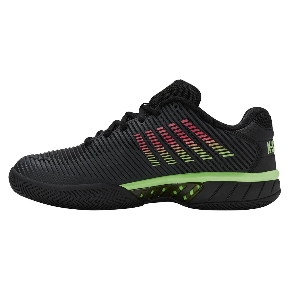 Men's Hypercourt Express 2 Tennis Shoes Black and Soft Neon Green