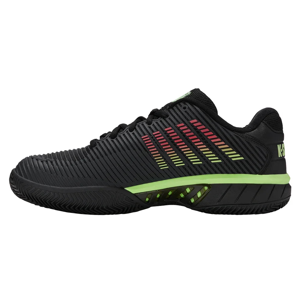Men's Hypercourt Express 2 Clay Tennis Shoes Black and Soft Neon Green