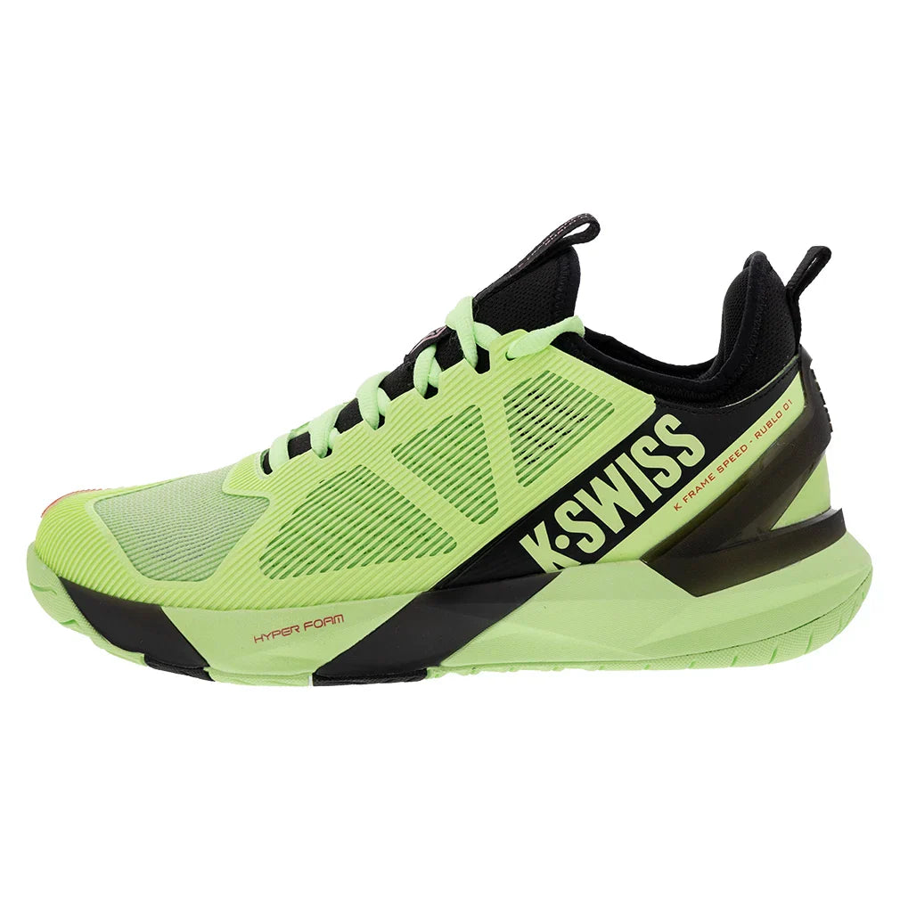 Men's K-Frame Speed Rublo Tennis Shoes Soft Neon Green and Black