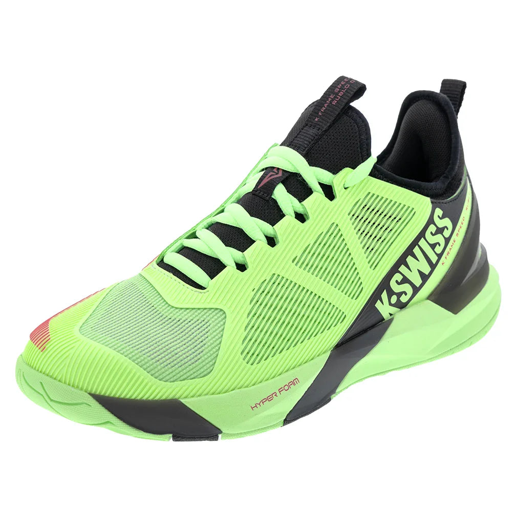 Men's K-Frame Speed Rublo Tennis Shoes Soft Neon Green and Black