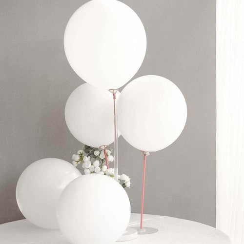 10 Pack 18" Matte Pastel White Helium or Air Latex Party Balloons - Bell Racket Store