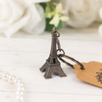 10 Pack Bronze Plastic Paris Eiffel Tower Keychain Wedding Favors, 4" Bridal Shower Party Souvenirs With Thank You Tag - Bell Racket Store