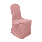 10 Pack Polyester Chair Cover for Banquet Chairs Dusty Rose - Stain - Resistant Reusable Slip - On Slipcover - Bell Racket Store
