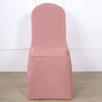 10 Pack Polyester Chair Cover for Banquet Chairs Dusty Rose - Stain - Resistant Reusable Slip - On Slipcover - Bell Racket Store