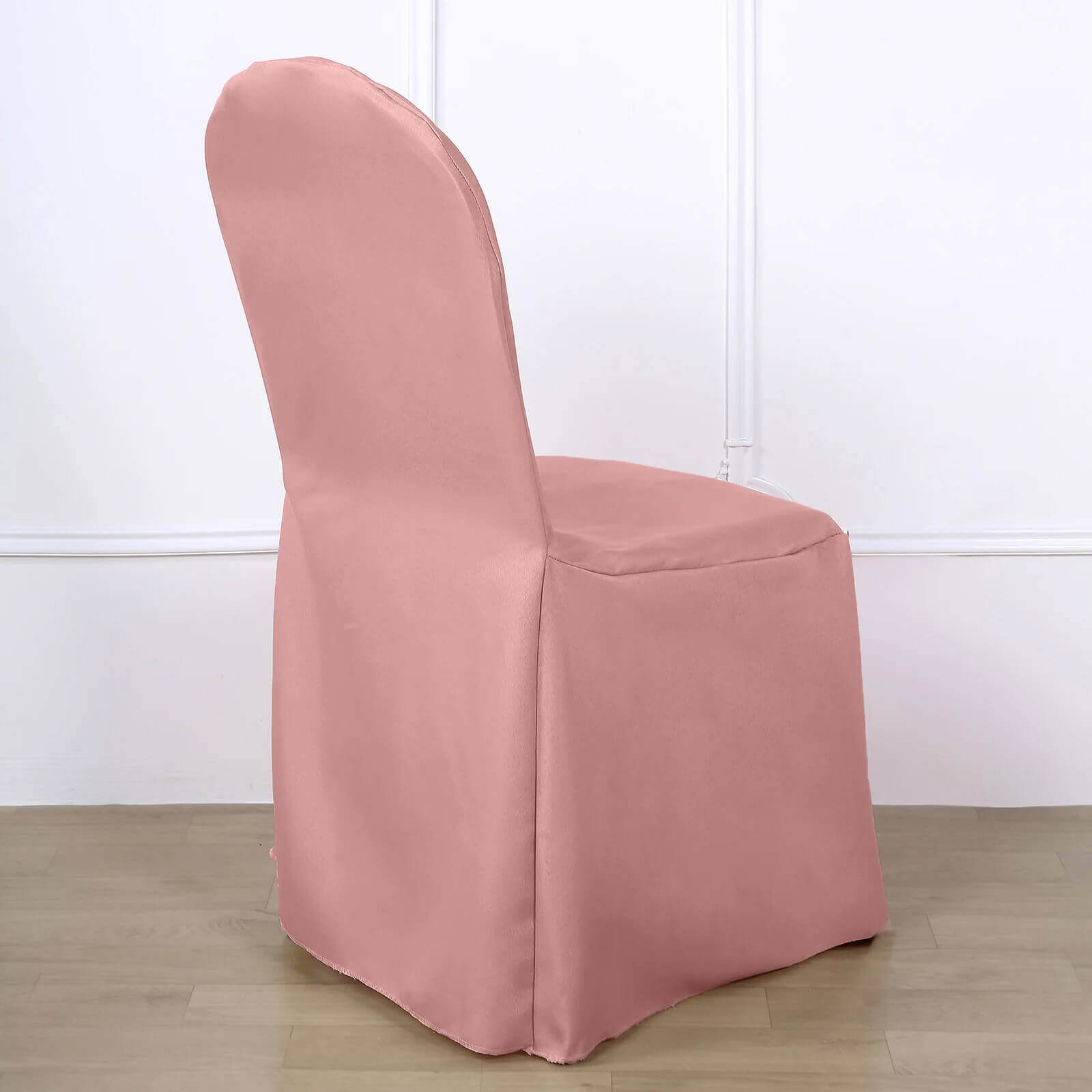 10 Pack Polyester Chair Cover for Banquet Chairs Dusty Rose - Stain - Resistant Reusable Slip - On Slipcover - Bell Racket Store
