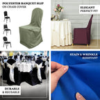 10 Pack Polyester Chair Cover for Banquet Chairs Gold - Stain - Resistant Reusable Slip - On Slipcover - Bell Racket Store