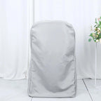 10 Pack Polyester Chair Covers for Folding Chairs Silver - Wrinkle - Free Stain - Resistant Slip - On Slipcovers - Bell Racket Store