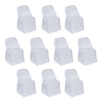 10 Pack Polyester Chair Covers for Folding Chairs White - Wrinkle - Free Stain - Resistant Slip - On Design for Events - Bell Racket Store
