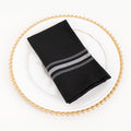 10 Pack Premium Spun Polyester 18"x22" Napkins Black/White Bistro Style - Highly Absorbent Cotton - Like Feel Cloth Napkins - Bell Racket Store