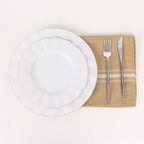 10 Pack Premium Spun Polyester 18"x22" Napkins Champagne/White Bistro Style - Highly Absorbent Cotton - Like Feel Cloth Napkins - Bell Racket Store