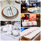 10 Pack Premium Spun Polyester 18"x22" Napkins Dusty Sage Green/White Bistro Style - Highly Absorbent Cotton - Like Feel Cloth Napkins - Bell Racket Store