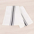 10 Pack Premium Spun Polyester 18"x22" Napkins White/Black Bistro Style - Highly Absorbent Cotton - Like Feel Cloth Napkins for Everyday Dining or Celebrations - Bell Racket Store