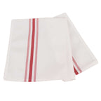 10 Pack Premium Spun Polyester 18"x22" Napkins White/Red Bistro Style - Highly Absorbent Cotton - Like Feel Cloth Napkins - Bell Racket Store