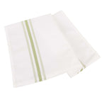 10 Pack Premium Spun Polyester 18"x22" Napkins White/Sage Green Bistro Style - Highly Absorbent Cotton - Like Feel Cloth Napkins - Bell Racket Store