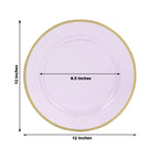 10 Pack Purple Economy Plastic Charger Plates With Gold Rim, 12" Round Transparent Dinner Chargers Event Tabletop Decor - Bell Racket Store