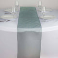 10 Pack Sheer Organza 14"x108" Table Runners Hunter Emerald Green - Soft and Lightweight Table Accent