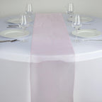 10 Pack Sheer Organza 14"x108" Table Runners Pink - Soft and Lightweight Table Accent