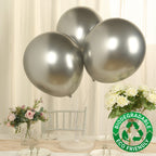 10 Pack Silver Biodegradable Balloons, 18" Thickened Extra Strong Eco - friendly Latex Helium Party Balloons - Bell Racket Store