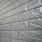10 Pack Silver foam Brick Peel And Stick 3D Wall Tile Panels - Covers 58sq.ft - Bell Racket Store