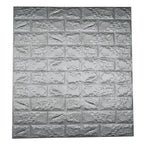 10 Pack Silver foam Brick Peel And Stick 3D Wall Tile Panels - Covers 58sq.ft - Bell Racket Store