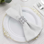 10 Pack Silver Sunflower Diamond Rhinestones Napkin Holders With Velcro, Elegant Wedding Napkin Rings - Bell Racket Store