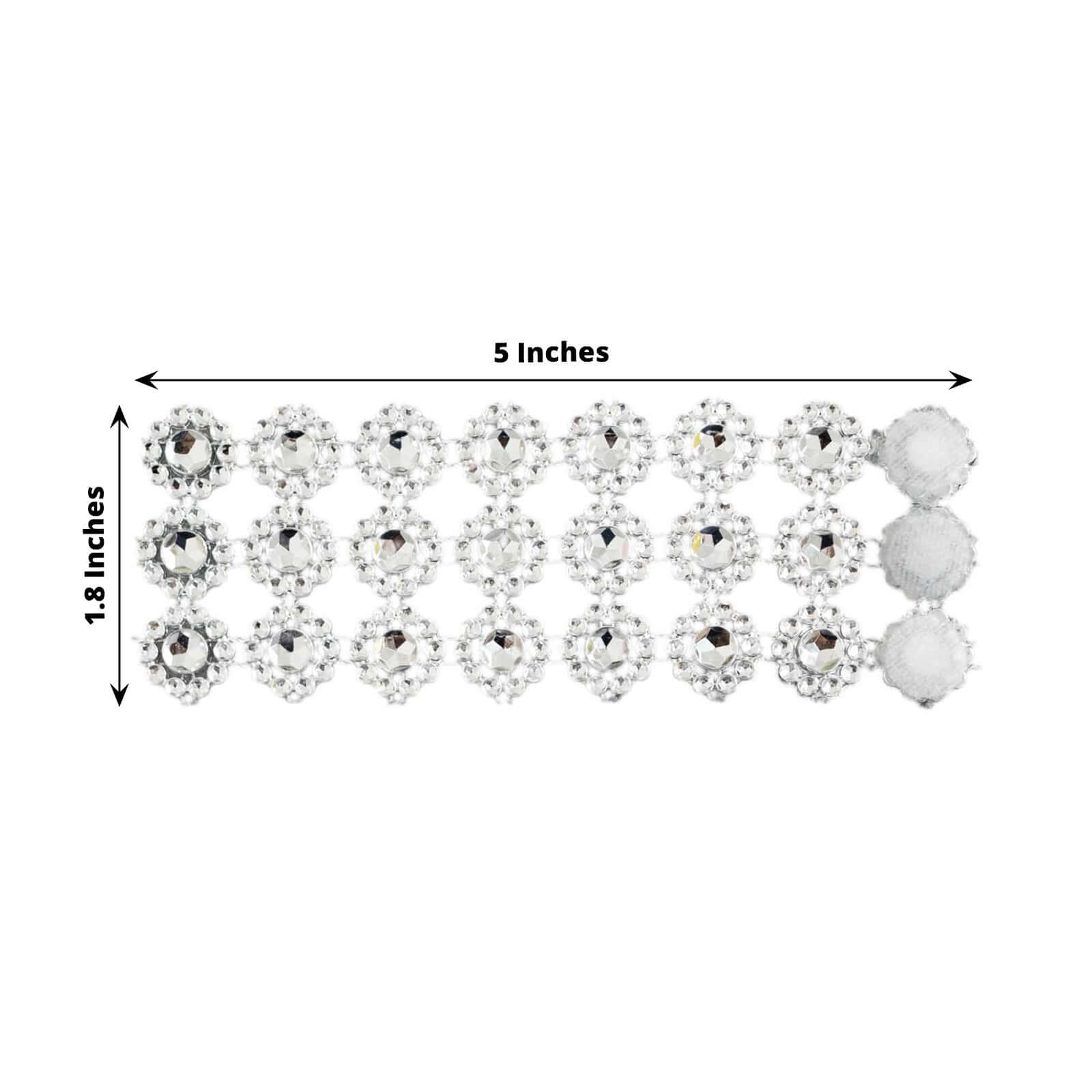 10 Pack Silver Sunflower Diamond Rhinestones Napkin Holders With Velcro, Elegant Wedding Napkin Rings - Bell Racket Store